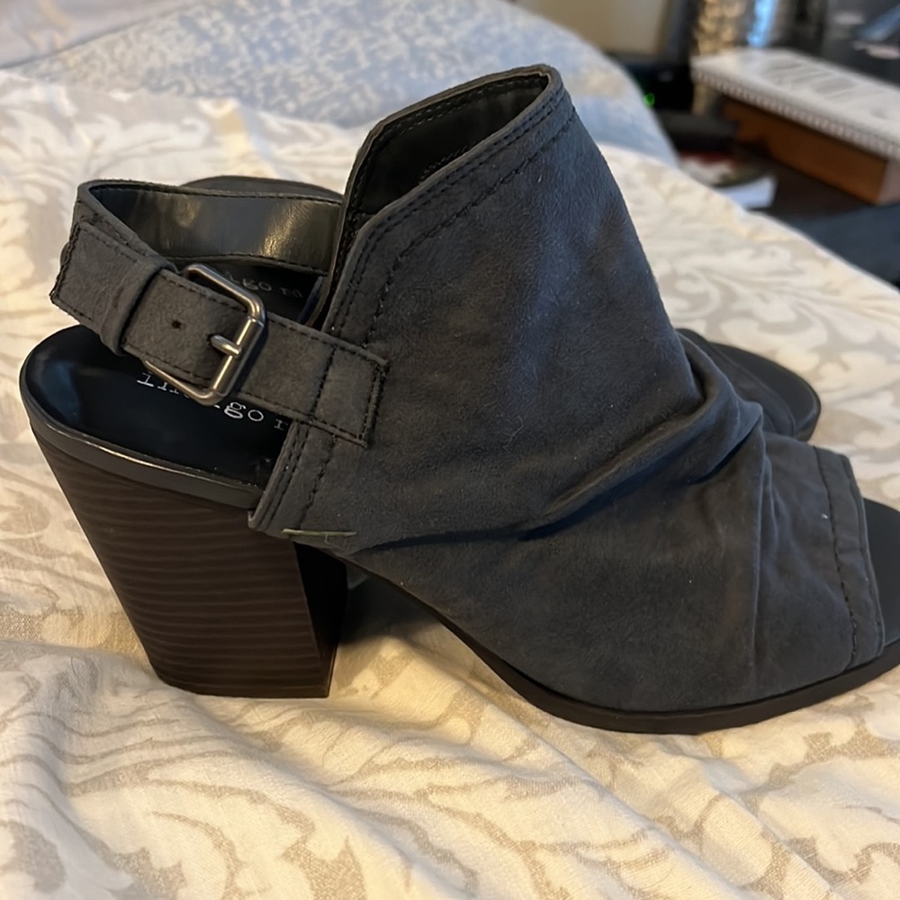 Indigo block heel sandals